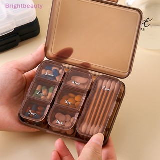 Brightbeauty กล่องตลับยา 7 ช่อง พลาสติก แบบพกพา ความจุเยอะ 7 วัน TH