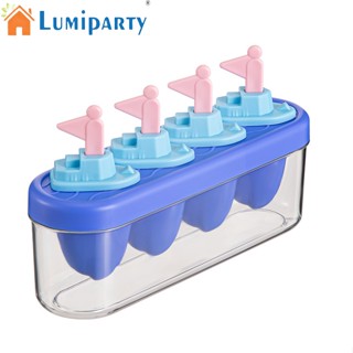 Lumiparty ชุดแม่พิมพ์ไอศกรีม โฮมเมด ปลดง่าย พร้อมแท่งไอศกรีม 4 ชิ้น ใช้ซ้ําได้