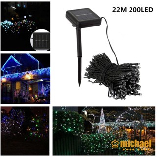 【MC】สายไฟหิ่งห้อย Led 200 ดวง พลังงานแสงอาทิตย์ 22 เมตร สําหรับตกแต่งต้นคริสต์มาส งานแต่งงาน สวน กลางแจ้ง