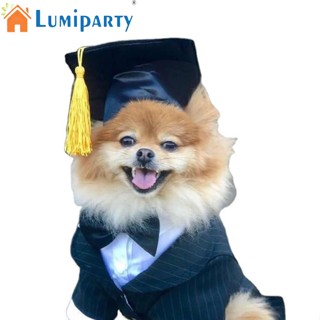 Lumiparty หมวกรับปริญญาสัตว์เลี้ยง ประดับพู่ ปรับได้ ขนาดเล็ก กลาง ใหญ่ อุปกรณ์เสริม สําหรับถ่ายรูปสุนัข