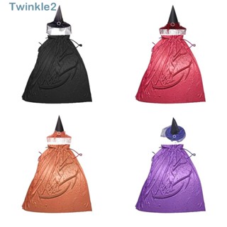 Twinkle ชุดหมวกแม่มด คอสเพลย์ ลูกไม้ สีพื้น สําหรับปาร์ตี้ฮาโลวีน