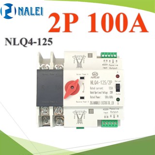 LN ATS 100A เบรกเกอร์สวิทช์ 2 ทาง AC สลับไฟอัตโนมัติ NALEI แบบเกาะราง Dinrial รุ่น NALEI-125-2P