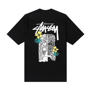 เสื้อเชิ้ตแขนสั้น เสื้อยืดผ้าฝ้าย เสื้อยืดแขนสั้น เสื้อยืดผ้านิ่ม Stussy Stucci เสื้อยืดแขนสั้นลําลอง ผ้าฝ้าย ทรงหลวม สไ
