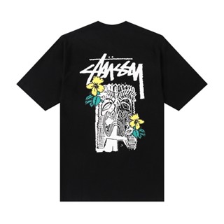 เสื้อเชิ้ตแขนสั้น เสื้อยืดผ้าฝ้าย เสื้อยืดแขนสั้น เสื้อยืดผ้านิ่ม Stussy Stucci เสื้อยืดแขนสั้นลําลอง ผ้าฝ้าย ทรงหลวม สไ