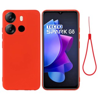 Tecno Spark Go 2023 Pop 7 BF7 Pro infinix smart 7 X6515 รูบิค ลูกบาศก์ ขอบตรง ฝ้า โทรศัพท์มือถือ เคสด้านหลัง พร้อมสายคล้องซิลิโคน