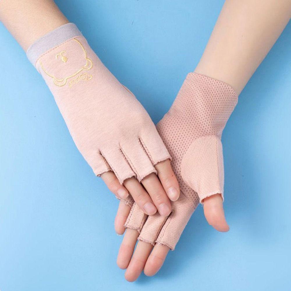 Fuzou ถุงมือกันแดด ฤดูร้อน ถุงมือขี่จักรยาน ถุงมือป้องกันรังสียูวี ถุงมือตาข่าย ถุงมือขับรถผู้หญิง ถุงมือ