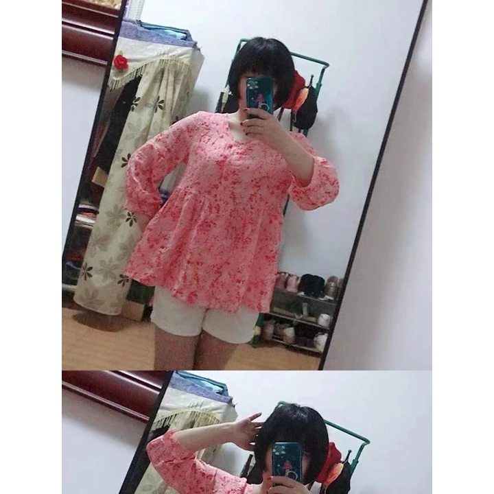 เสื้อครอปแขนตุ๊กตาลายดอกไม้ thumbnail 3