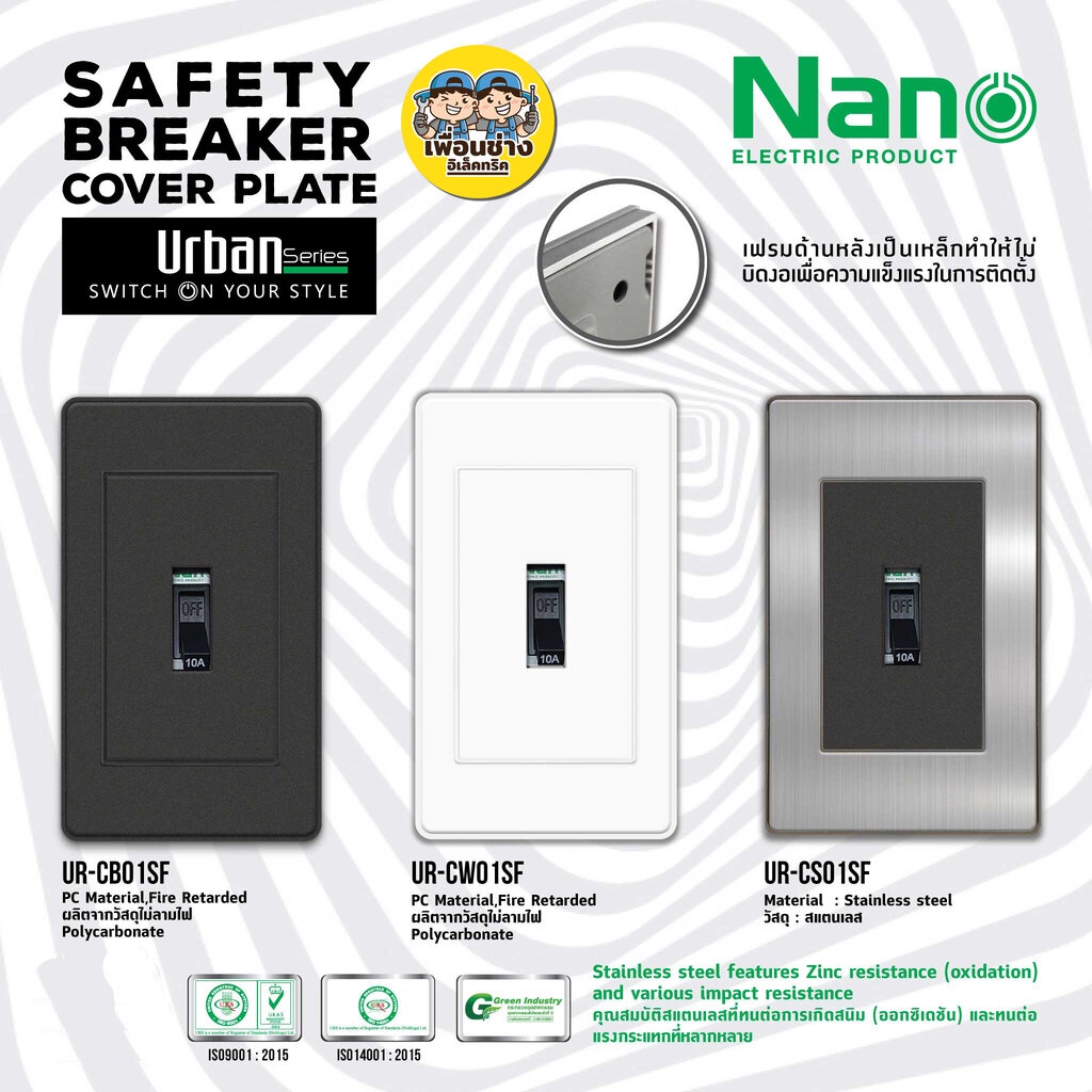 NANO ฝาครอบเบรกเกอร์ Urban Series หน้ากากครอบเบรกเกอร์ กล่องเบรกเกอร์ เบรกเกอร์ เบรคเกอร์ Breaker