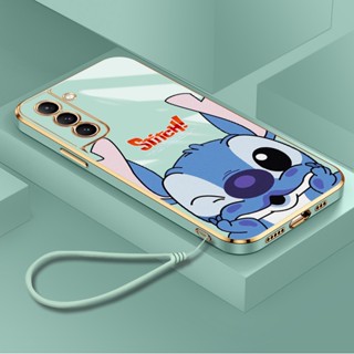 เคสโทรศัพท์มือถือ ซิลิโคนนิ่ม TPU ทรงสี่เหลี่ยม ลายการ์ตูน Stitch น่ารัก สําหรับ Samsung Galaxy S21 Ultra S21 Plus S21 FE S22 Plus S22 Ultra 5G