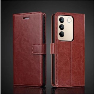 เคสโทรศัพท์มือถือหนัง ฝาพับแม่เหล็ก พร้อมช่องใส่บัตร ตั้งได้ สําหรับ VIVO V27e V27 V29 S25 V25 Pro X90 Pro + Y77 Y35 4G 2022