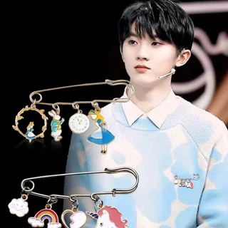 เข็มกลัด หัวเข็มขัด ประดับมุก สไตล์เกาหลี อุปกรณ์เสริม สําหรับเสื้อผ้า กางเกง