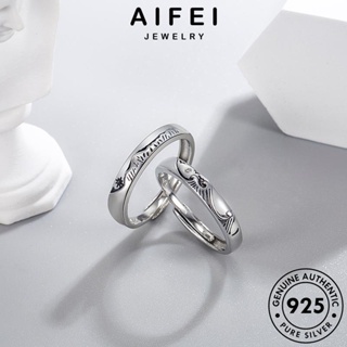 AIFEI JEWELRY เงิน แฟชั่น เกาหลี แท้ ต้นฉบับ Silver แหวน เครื่องประดับ คู่รัก แฟชั่นภูเขาทะเลรัก 925 เครื่องประดับ R112