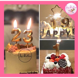 เทียนตัวเลข 0-9 สีทอง ขนาดสูง 4.8 cm เทียนวันเกิด เทียน Happy Birthday เทียนปักเค้ก (ส่งเร็วจากกรุงเทพ) เทียนอายุ