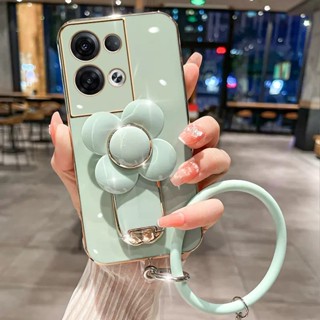 เคสโทรศัพท์มือถือ ขอบตรง ลายกังหันลม พร้อมขาตั้ง สําหรับ OPPO Reno8 T Reno6 Reno6 Z Reno6 Pro Reno5 Reno5 F Reno5 Pro Reno4 Reno4 Pro