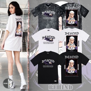 BEHIND CLOTHING เสื้อยืดลาย “ CONFRESS YE SINS “เสื้อยืดแขนสั้นสไตล์สตรีท