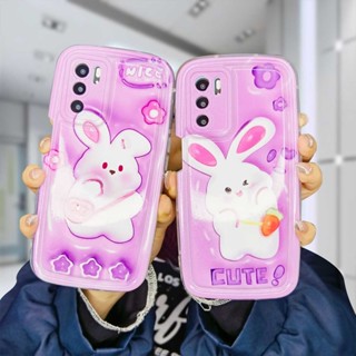 เคสโทรศัพท์มือถือแบบนิ่ม TPU กันกระแทก ลายกระต่ายน่ารัก สําหรับ OPPO A17 A17K A16 A95 A57 A16S A77 A57S A57E A55 A7 A15 A54 A5S A3S A76 A96 A5 A9 A31 A53 A33 2020