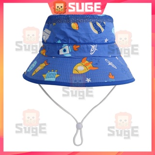 【Suge】หมวกบักเก็ต ผ้าฝ้าย ป้องกันรังสียูวี ลายการ์ตูนน่ารัก กันแดด เหมาะกับเดินชายหาด แฟชั่นฤดูร้อน สําหรับเด็กผู้ชาย และเด็กผู้หญิง