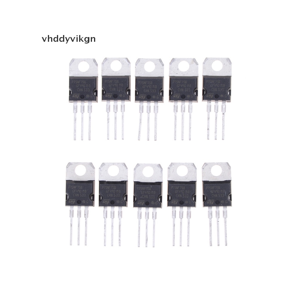 VHDD 10PCS P75NF75 P75N75 STP75NF75 TO-220 ทรานซิสเตอร์ VN