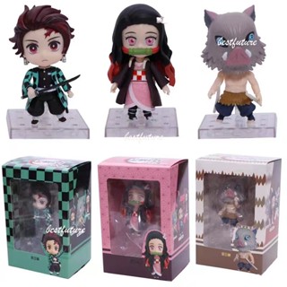 ฟิกเกอร์ Demon Slayer Tanjiro Nezuko Zenitsu Tomioka Giyuu Q Version Nendoroid ของเล่นสําหรับเด็ก