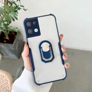 เคสโทรศัพท์อะคริลิคใส แบบนิ่ม กันกระแทก พร้อมแหวนขาตั้ง สําหรับ OPPO Reno 8 8Z Reno8 Z Pro 8T 5G 4G