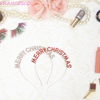 Francesco ที่คาดผมมงกุฎ Merry Christmas ประดับไรน์สโตนสไตล์เกาหลีสําหรับผู้หญิง