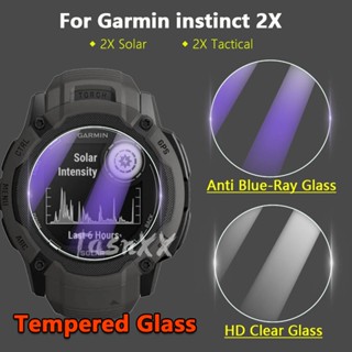 ฟิล์มกระจกนิรภัยกันรอยหน้าจอ ป้องกันแสงสีฟ้า 2.5D สําหรับสมาร์ทวอทช์ Garmin Instinct 2X