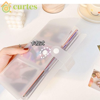 CURTES Simple Transparent Nail Album Water-proof Nail Sticker Case Nail Sticker Storage Book Portable Showing Book Photo Album Nail Display Container Durable Button Type Manicure Notebook