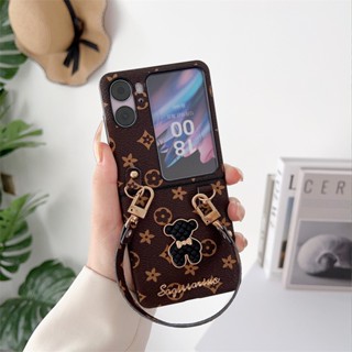 เคสโทรศัพท์มือถือหนัง PU ฝาพับ กันกระแทก ลายตารางหมากรุก สําหรับ OPPO Find N2