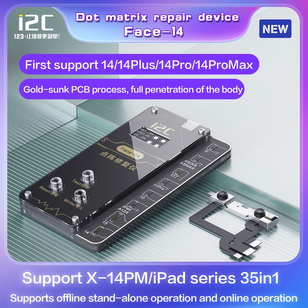 I2C Face-14 สําหรับ Iphone X-11-12-13 Pro Max Mini Face ID Dot-Matrix Repair Programmer Fix Failure 