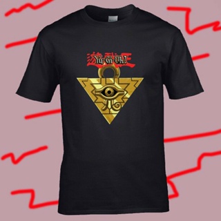 T-shirt  ขายดี เสื้อยืดลําลอง แขนสั้น พิมพ์ลายอนิเมะ Yu Gi Oh สีดํา สําหรับผู้ชายS-5XL