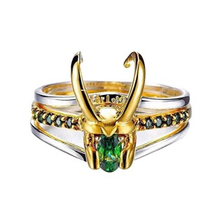 แหวนชุบทอง เกรด 925 เครื่องประดับ รูปหมวกกันน็อค Loki