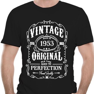 ใหม่ เสื้อยืดลําลอง แขนสั้น พิมพ์ลาย Made In 1953 Aged To Perfection สไตล์วินเทจ สําหรับผู้ชาย