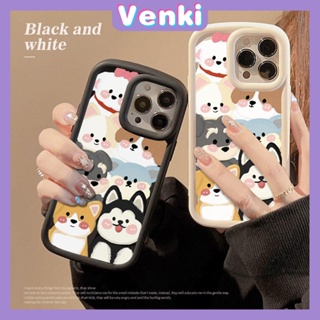 VENKI - Case สำหรับ iPhone 11 Pro Max เคส TPU Soft Frosted Bubble Case สุนัขน่ารักป้องกันกล้องกันกระแทกสำหรับ iPhone 14 13 12 11 Plus Pro Max 7 Plus X XR