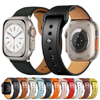 สายนาฬิกาข้อมือหนัง สําหรับ iWatch Ultra 49 มม. 44 มม. 40 มม. correa 42 มม. 38 มม. iWatch series 8 7 3 4 5 6 se 41 มม. 45 มม.