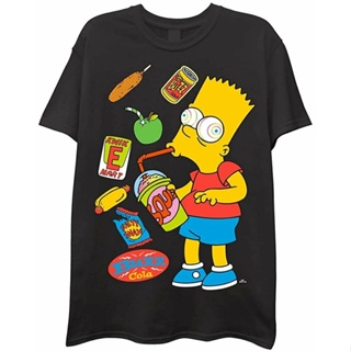 เสื้ เสื้อยืดลําลอง ผ้าฝ้าย แบบนิ่ม ระบายอากาศได้ดี พิมพ์ลาย The Simpsons Bart Simpson แฟชั่นฤดูร้อน สําหรับแม่ และ_02