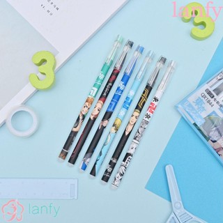 Lanfy Tokyo Revengers ปากกาลูกลื่น 0.5 มม. ลบได้ สีดํา สําหรับวาดภาพ 12 ชิ้น ต่อชุด