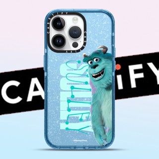 Casetify เคสโทรศัพท์มือถือ ลายมอนสเตอร์ แต่งกลิตเตอร์ ขนเฟอร์ สีฟ้า สําหรับ Iphone 14ProMax 13Pro 13 11 12Promax 13Promax 11 12 13 14