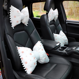 Bow Automotive Waist Cushion Lace Flower Car Pillow Waist Pillow Comfortable Breathable Car Interior Design Supplies Women Car headrests Waist Pillow  Car interior accessories