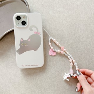 เคสโทรศัพท์มือถือ ลายการ์ตูนแมวน่ารัก พร้อมสายคล้อง กันกระแทก สําหรับ iPhone 11 12 13 14 Pro Max