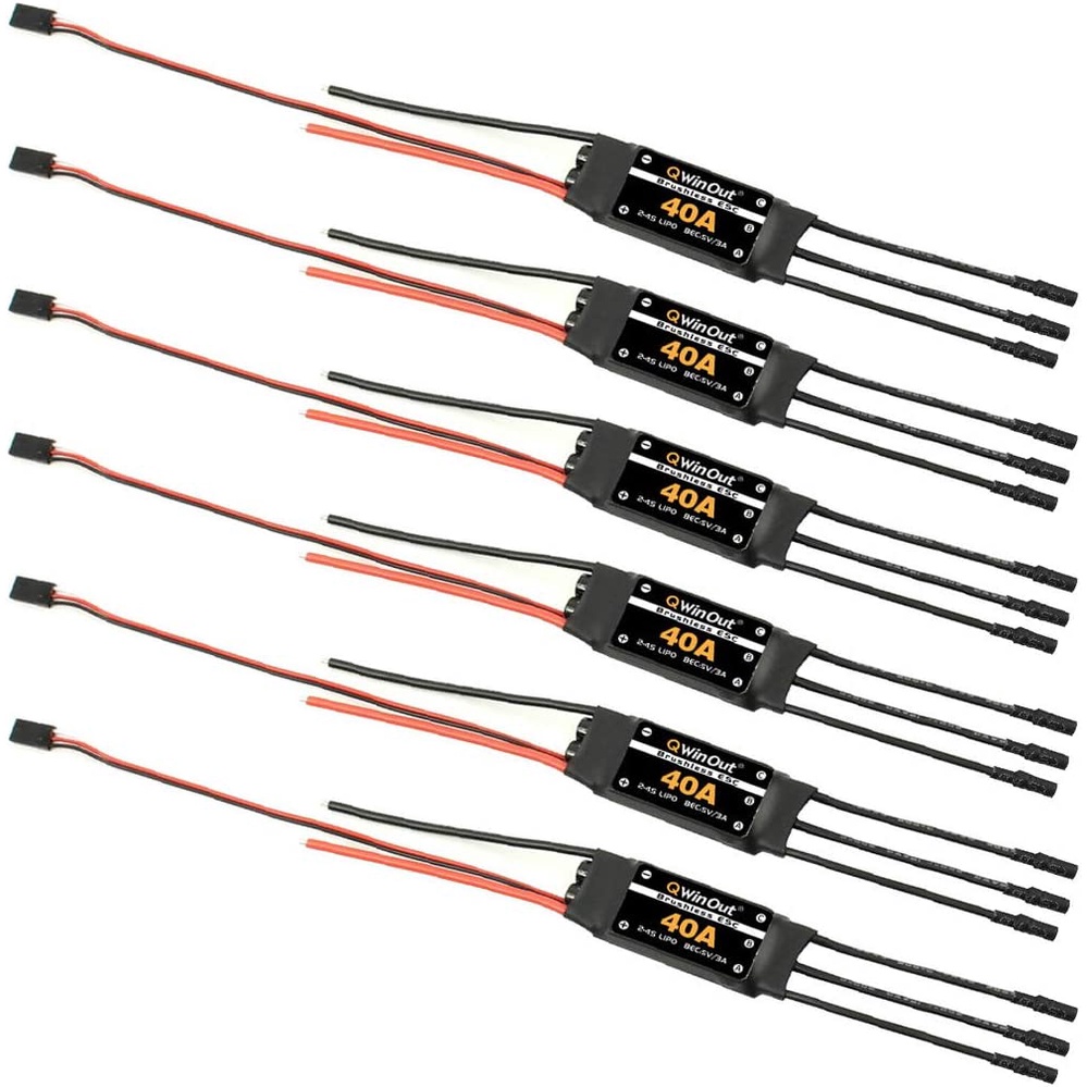 QWinOut 6 ชิ้น 2-4 วินาที 40A RC Brushless ESC Simonk Firmware ไฟฟ้าควบคุมความเร็ว 5 โวลต์ 3A BEC พร