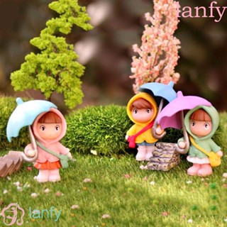 Lanfy โมเดลฟิกเกอร์ PVC รูปร่มกันฝน ขนาดเล็ก สําหรับตกแต่งรถยนต์ งานเลี้ยงวันเกิด