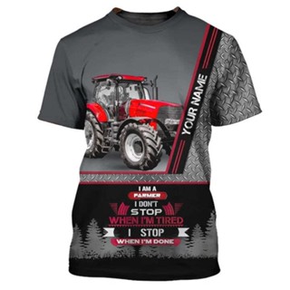 เสื้อเชิ้ต ลายแทรกเตอร์ I Dont Stop If I Tired Tractor 3D สําหรับผู้ชาย