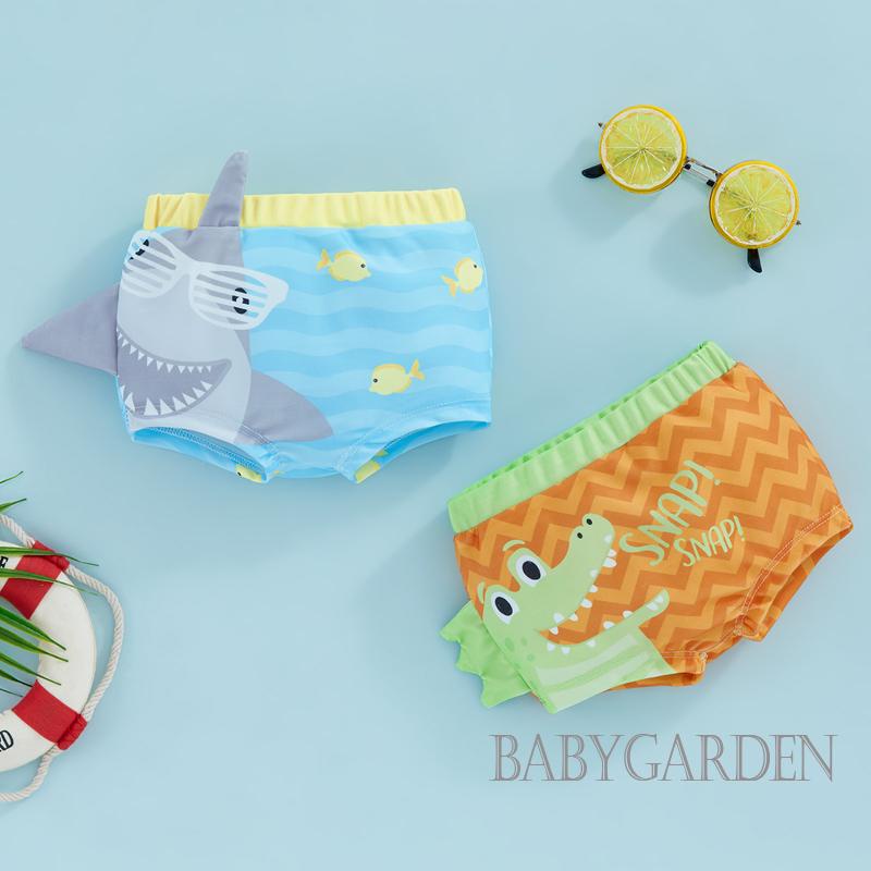 Babygarden-6 เดือน - 3 ปี เด็กผู้ชาย ฤดูร้อน ยางยืด พิมพ์ลายฉลาม ชุดว่ายน้ํา ยืดหยุ่น