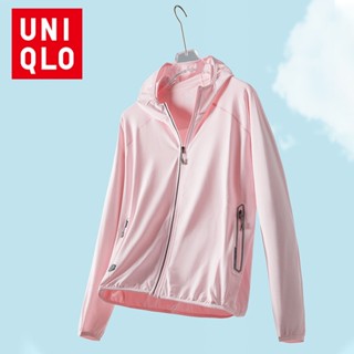 Uniqlo เสื้อโค้ท เสื้อกันลม กันแดด มีฮู้ด ระบายอากาศ ฤดูร้อน สําหรับผู้หญิง