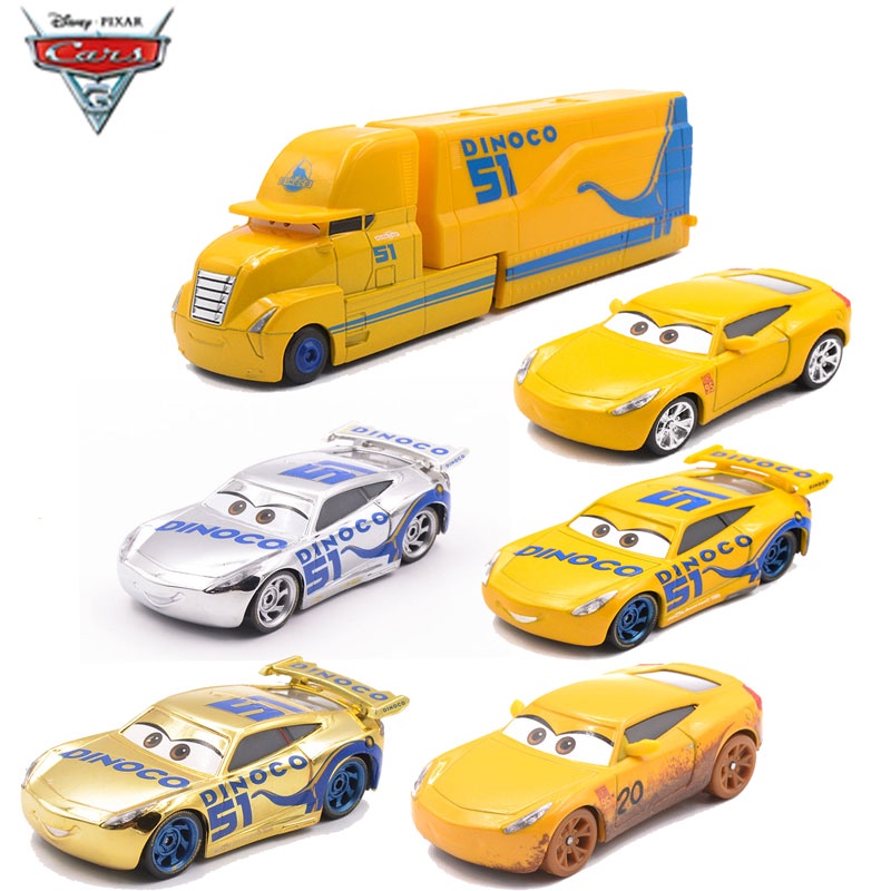 1 . 55 โลหะของเล ่ นรถ Disney Pixar Cars 3 Dinoco Cruz Ramirez No.51 รถรุ ่ น