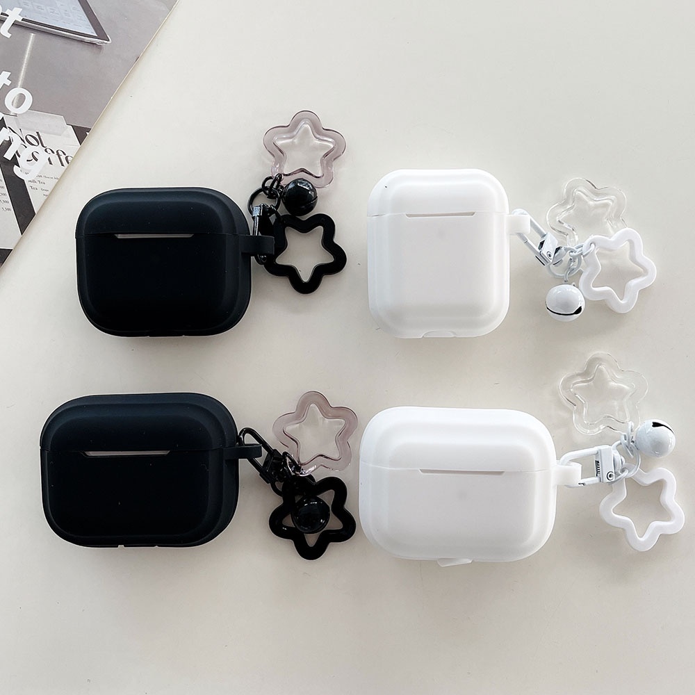 ซิลิโคนเจนสําหรับ apple airpods 1 2 3 4 5 pro 2nd airpod น่ารัก star bell จี้หูฟังชุดหูฟังไร้สายบลูทูธกล่อง