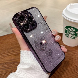 เคสไอโฟน 14 13 12 11 pro max เคส iPhone 11 12 13 14 Pro MAX Plus case ท์มือถือแบบนิ่ม กันกระแทก แต่งกลิตเตอร์ไล่โทนสี ไล่โทนสี หรูหรา สําหรับ iPhone 11 12 13 14 Pro Max plus