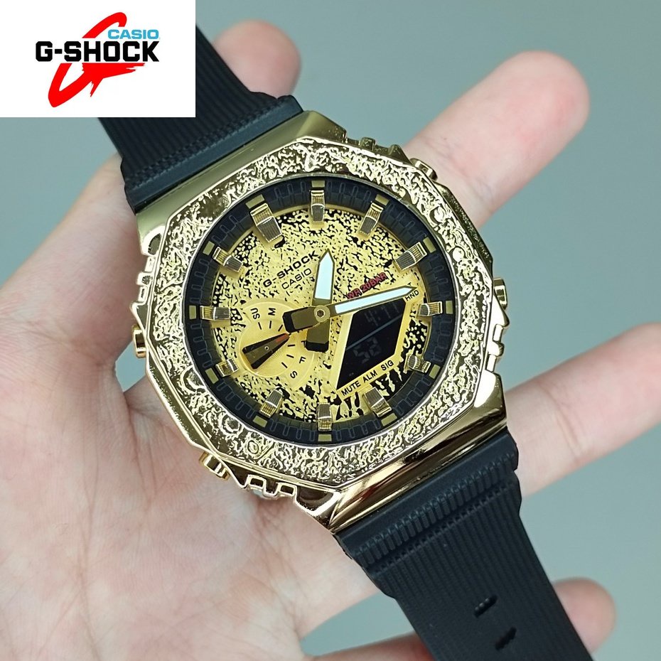 นาฬิกาเหล็ก GM-2100MG-1A STAINLESS STEEL BEZEL WATCH AUTO LIGHT FUNCTION กีฬานาฬิกา unisex สายนาฬิกา