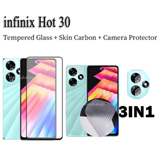 ฟิล์มกระจกนิรภัยกันรอยหน้าจอ 3 in 1 สําหรับ Infinix Hot 30 Infinix Hot 30i 20 11 10 Play 20s 20i 11s NFC 10s 10i Zero 5G 2023