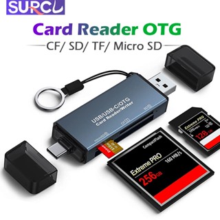 อะแดปเตอร์การ์ดรีดเดอร์ USB Type C CF SD TF อะลูมิเนียม Micro SDHC SDXC รองรับ CF SD MicroSD สําหรับ MacBook Pro Air Samsung S23 S22 21 20